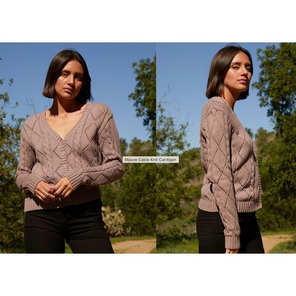 John Galt Sweaters - John Galt Brandy Melville Lavender Open Knit Cardigan Small